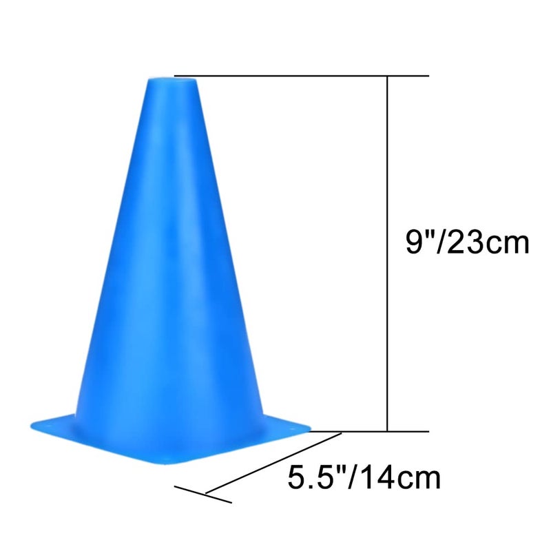 cyrico 9 Inch Cones Sports, 15 Pack Orange Soccer Cones Training Agility Field Marker Plastic Traffic Cones for Football Basketball Drills Multipurpose Practice, Indoor Outdoor Games Activity Party Events - Image 3